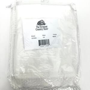 The Vermont Country Store Pocket Rod Valance Style 81032 33"x17" Lace Trimmed